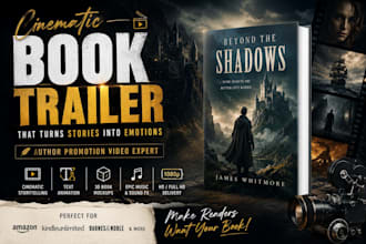 create cinematic book trailer video for authors, publishers and amazon KDP book