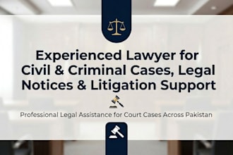 handle civil and criminal cases, legal notices in pakistan