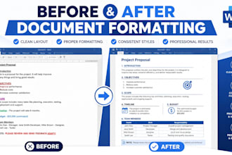 professionally format, edit and redesign your word document