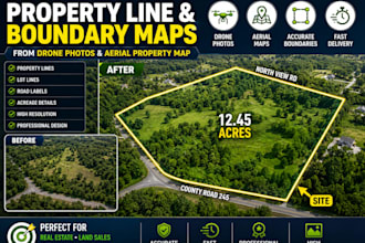 create property line and boundary maps from drone photos and aerial property map