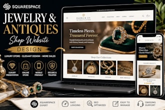 jewelry website, antiques website, squarespace store, jewelry shop website
