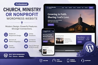design a church, ministry, or nonprofit wordpress website