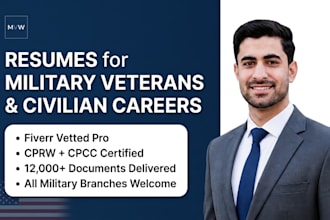 write a professional civilian resume for transitioning military veterans