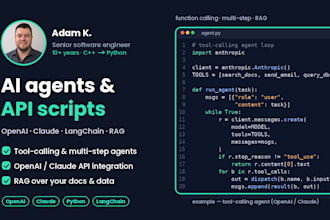 develop a custom ai agent or openai API script