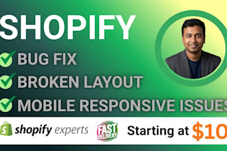 fix shopify bugs, broken sections and mobile responsive issues