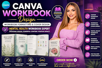 do canva workbook design workbook formatting mental health workbook cover design