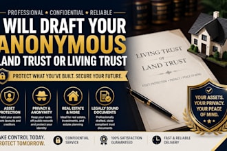 draft an anonymous land trust or living trust for asset protection