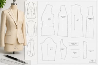 be your sewing pattern maker for clothing, apparel grading, PDF and dxf patterns