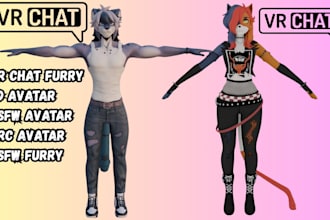 3d vrchat furry avatar, 3d vrchat avatar fursona vrc furry character nsfw avatar