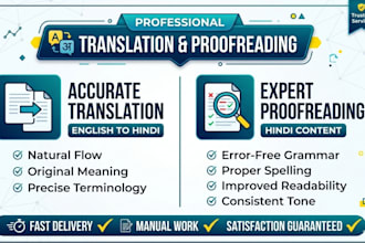 professionally translate english to hindi and proofread