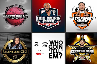 design a unique and professional podcast cover art or podcast logo
