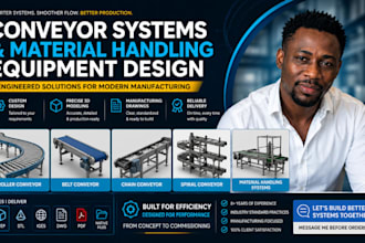 design conveyor system material handling equipment manufacturing cad assemblies