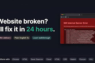 fix your broken website or web app bug within 24 hours