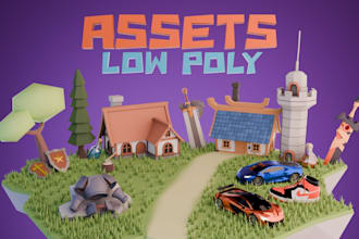 create stylized low poly 3d assets