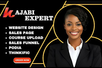 design kajabi website, kajabi landing page redesign, sales funnel, podia