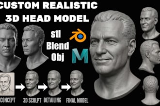 do custom 3d bust 3d head figure sculpt statue,face model 3d face from photo