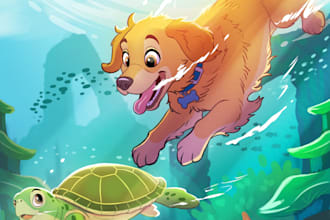 draw animal children book illustration