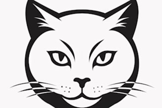 design unique minimal animal, pet, dog, cat logo for shop