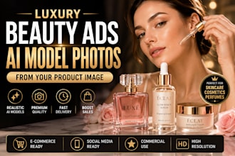 create luxury ai skincare and beauty product ads
