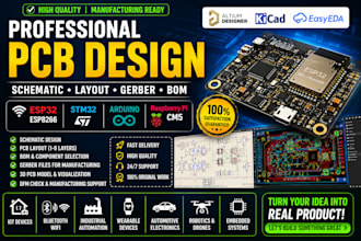 design custom pcb, pcb design, schematic, esp32, stm32, arduino and iot hardware