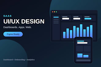 design modern saas UI UX dashboard and mobile app in figma
