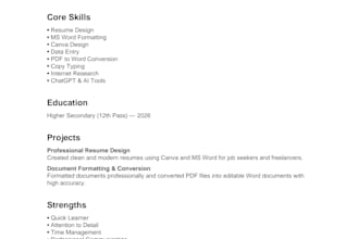 deliver professional ms word formatting and resume writing