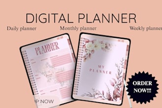 design professional workbook planner digital planner and fillable PDF
