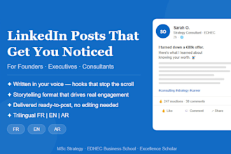 write linkedin posts for entrepreneurs and executives