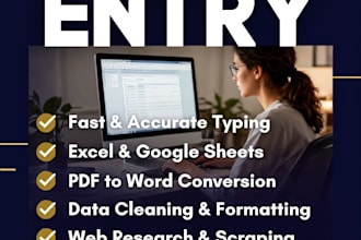 do accurate data entry, web research, copy paste, and excel work