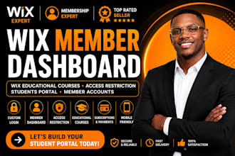 wix member dashboard wix educational courses access restriction, students portal
