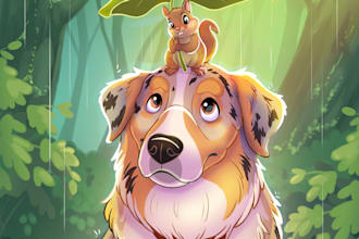 draw animal children book illustration