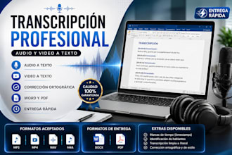 haré transcripción profesional de audio y video a texto