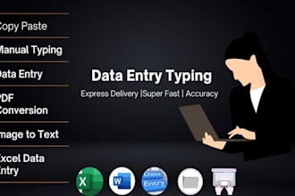 do excel data entry, typing and microsoft word