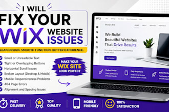 fix wix small text tight buttons horizontal scroll broken layout 404 issues