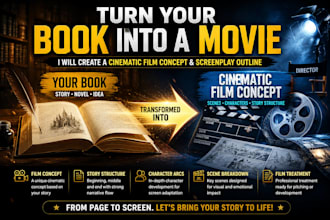 convert your book into a film pitch screenplay outline and movie concept