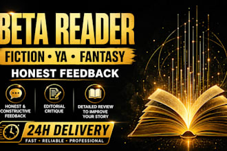 beta read fiction ya fantasy book novel manuscript editorial critique review