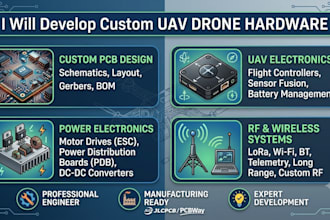 develop uavdrone hardwarepcb powerelectronics rfwireless communications systems