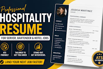 write an ats optimized hospitality resume and cover letter