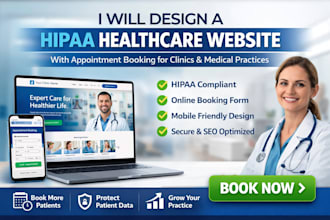 design a hipaa healthcare website booking form for clinics and medical practices