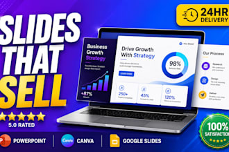 design a modern powerpoint presentation, canva slides or google slides