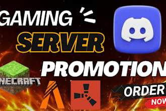 promote your gaming minecraft server, fivem ads, rust, dayz discord promotion
