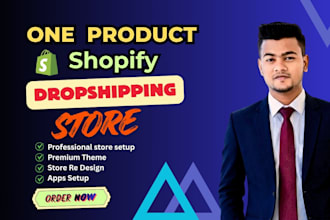 design shopify one products store for you