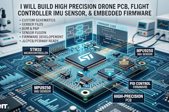 build high precision drone pcb, flight controller imu sensor, embedded firmware