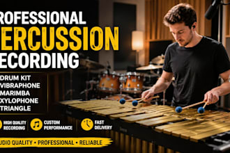record premium drum kit, vibraphone, marimba, xylophone percussion tracks