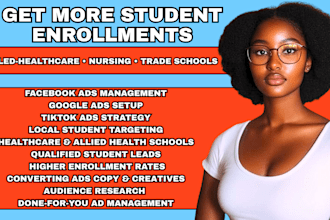 healthcare school marketing student lead facebook ads manager vocational school