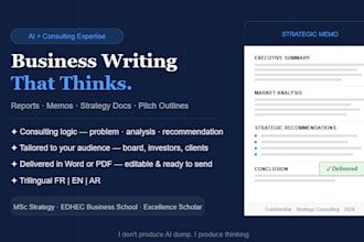 write business reports, memos and strategy documents