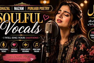 sing soulful ghazal, nazam, and punjabi poetry vocals professionally