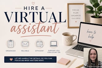 be your virtual assistant for admin and personal tasks
