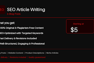 write SEO articles and blog posts for your website
