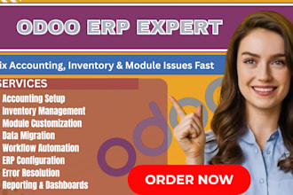 fix odoo accounting inventory errors, setup erp workflow and customize odoo